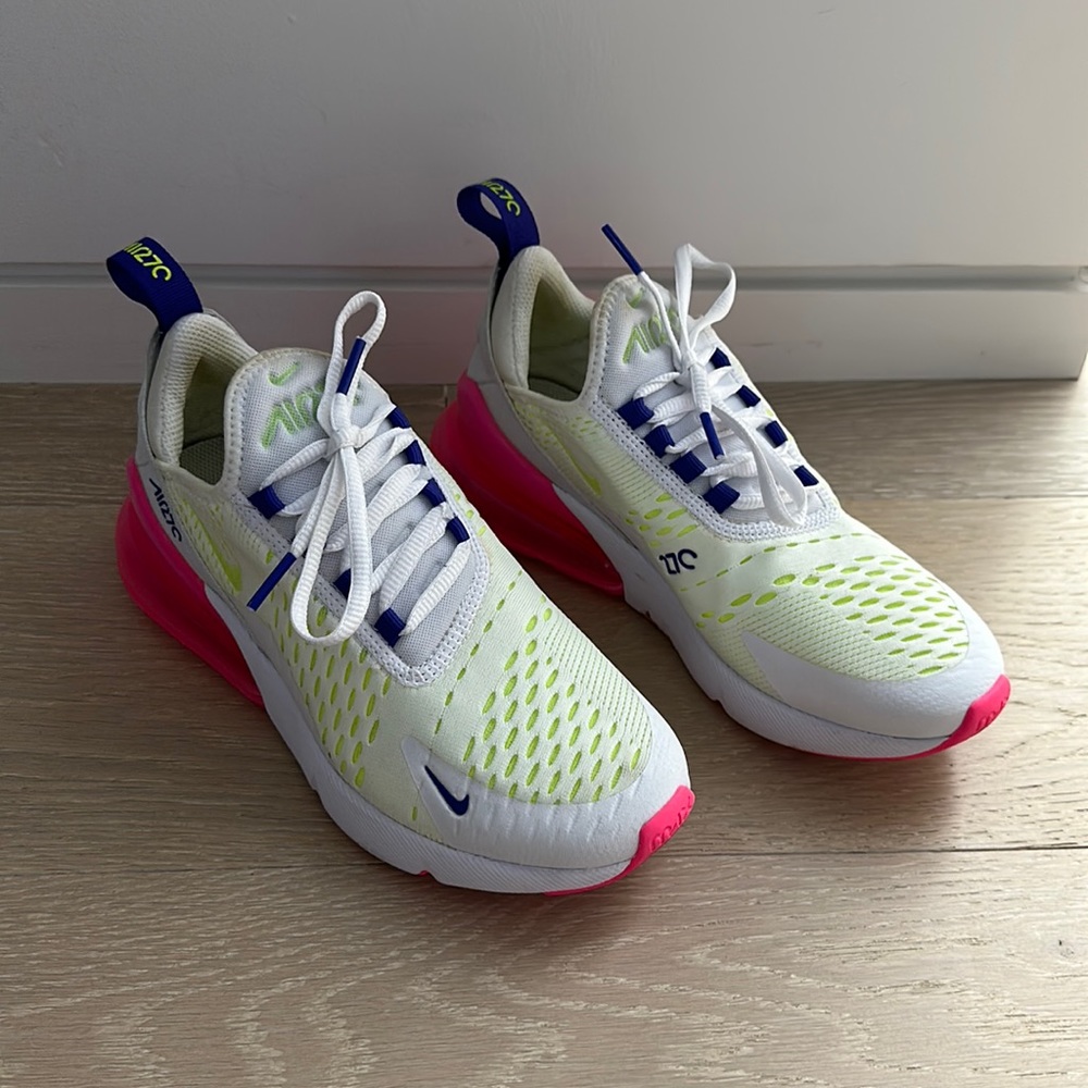 Nike Air Max 270 White Volt Pink Blast Indigo Sneakers